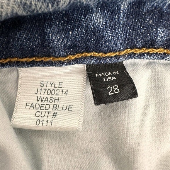 Veronica Beard Ines Cropped Straight-Leg Girlfriend Jeans 28 Blue Rhinestones - Picture 12 of 16